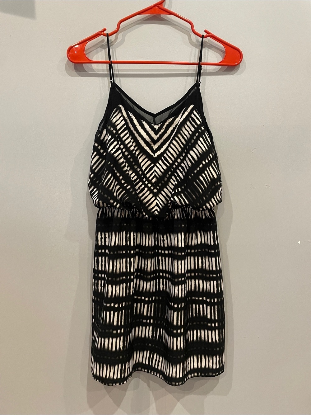Black and White Striped spaghetti strap  Slip Dress xs express brand